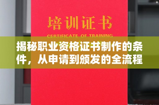 杨浦揭秘职业资格证书制作的条件，从申请到颁发的全流程解析